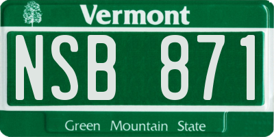 VT license plate NSB871