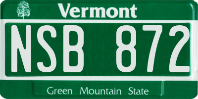 VT license plate NSB872