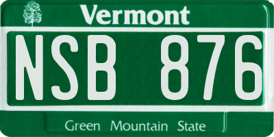 VT license plate NSB876