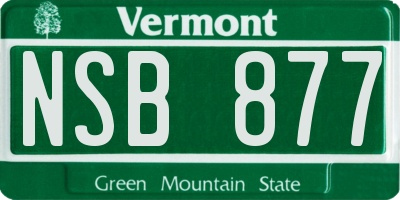 VT license plate NSB877