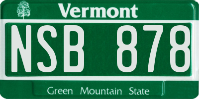 VT license plate NSB878
