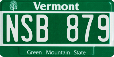 VT license plate NSB879