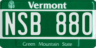 VT license plate NSB880