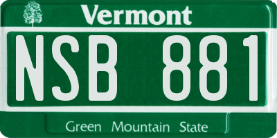VT license plate NSB881