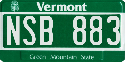 VT license plate NSB883
