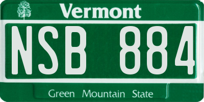VT license plate NSB884