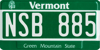VT license plate NSB885