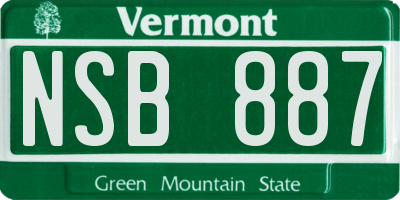 VT license plate NSB887