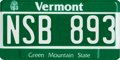 VT license plate NSB893