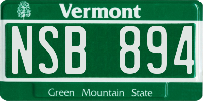 VT license plate NSB894