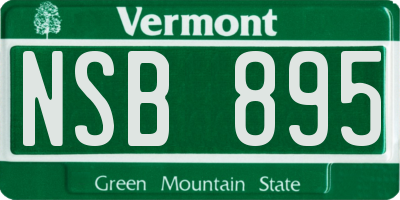 VT license plate NSB895