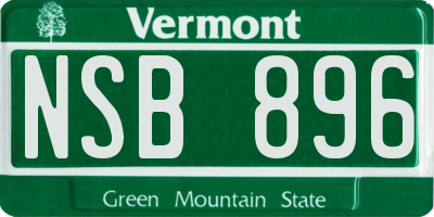 VT license plate NSB896