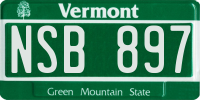 VT license plate NSB897