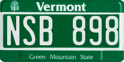 VT license plate NSB898