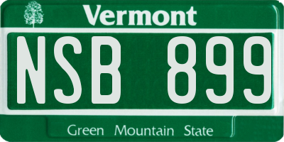 VT license plate NSB899