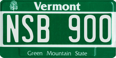 VT license plate NSB900