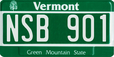 VT license plate NSB901