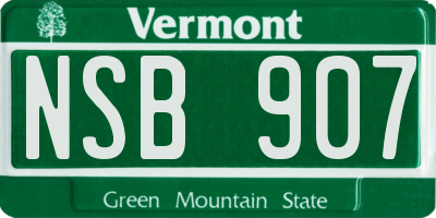 VT license plate NSB907