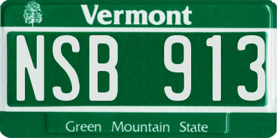 VT license plate NSB913