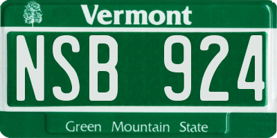 VT license plate NSB924