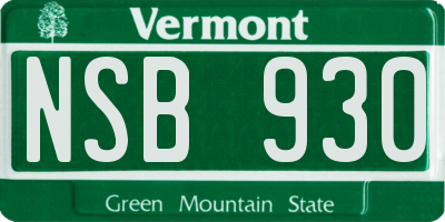 VT license plate NSB930