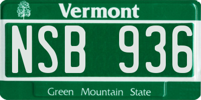 VT license plate NSB936