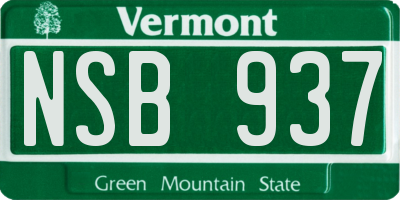 VT license plate NSB937