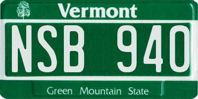 VT license plate NSB940