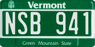 VT license plate NSB941