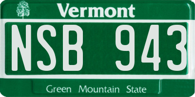 VT license plate NSB943