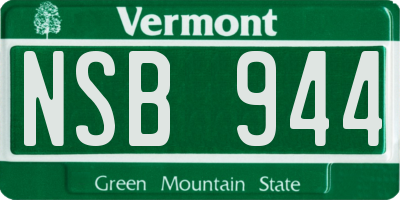 VT license plate NSB944