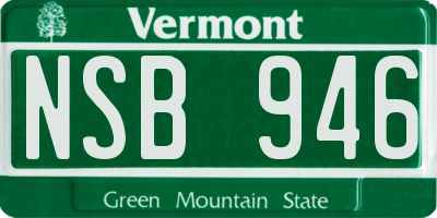 VT license plate NSB946
