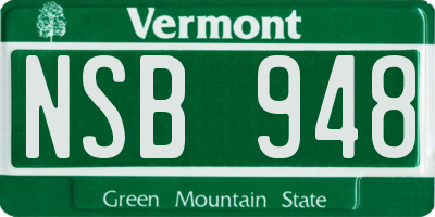VT license plate NSB948