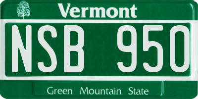 VT license plate NSB950