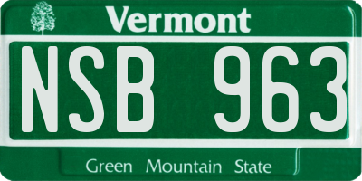 VT license plate NSB963