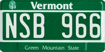 VT license plate NSB966