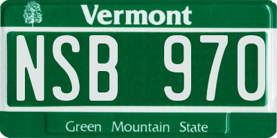 VT license plate NSB970