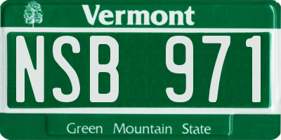 VT license plate NSB971