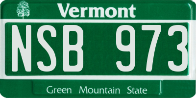 VT license plate NSB973
