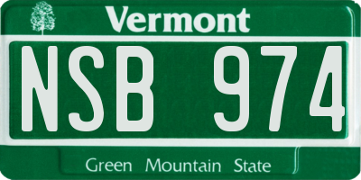 VT license plate NSB974