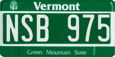 VT license plate NSB975