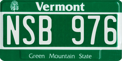 VT license plate NSB976