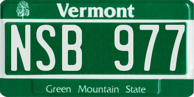 VT license plate NSB977
