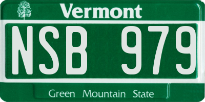 VT license plate NSB979