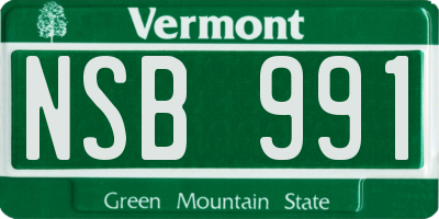 VT license plate NSB991