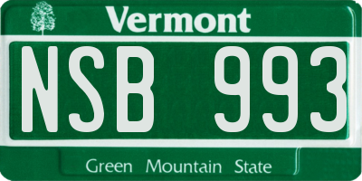 VT license plate NSB993