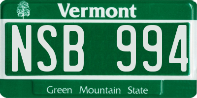 VT license plate NSB994