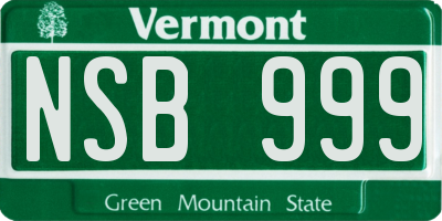 VT license plate NSB999