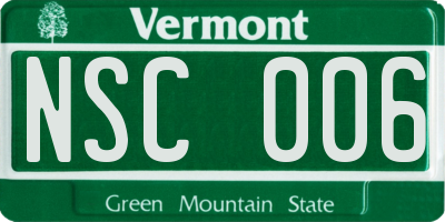 VT license plate NSC006