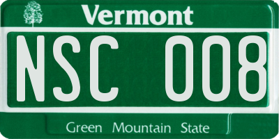 VT license plate NSC008